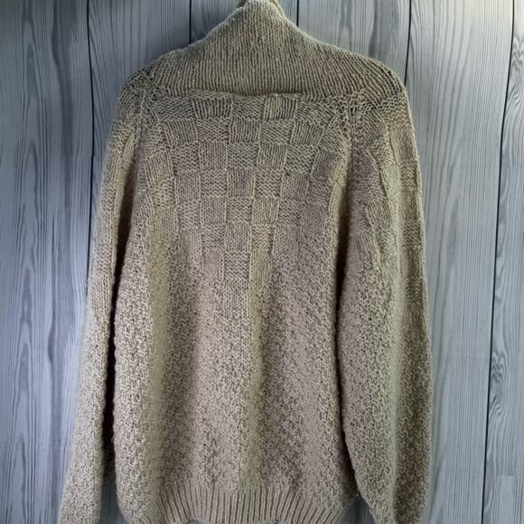 VTG Costello Ireland Cable Knit 100% Merino Wool Cowl Neck Sweater Fisherman Med - Picture 5 of 7